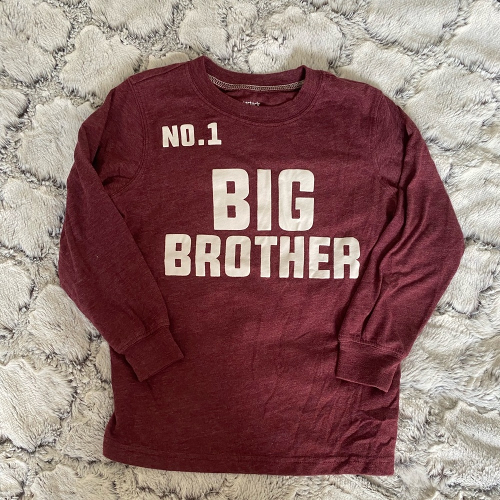 Number One Big Brother maroon t-shirt size 4t from Carters
